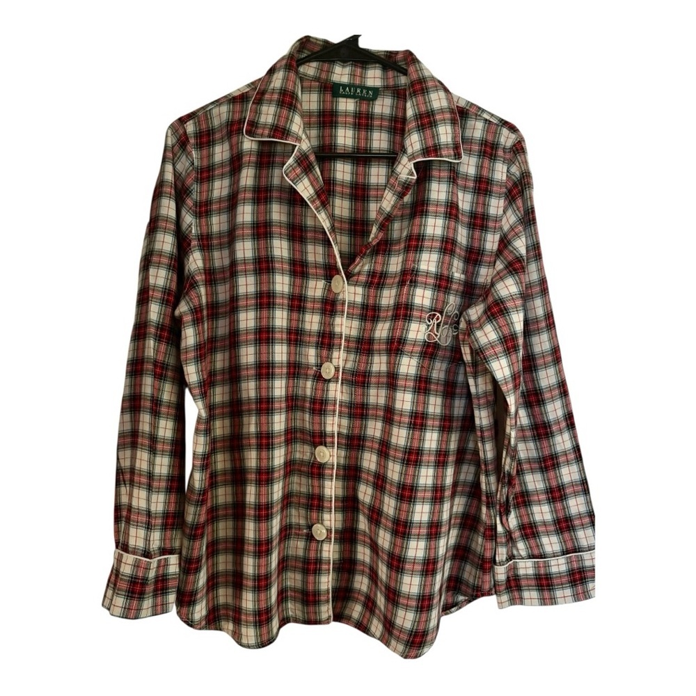 Ralph Lauren Red and White Plaid Sleep Shirt